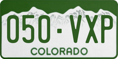 CO license plate 050VXP