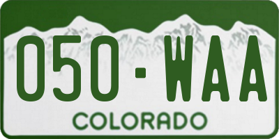 CO license plate 050WAA