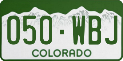 CO license plate 050WBJ