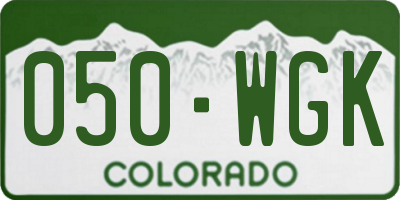 CO license plate 050WGK