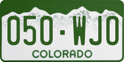 CO license plate 050WJO