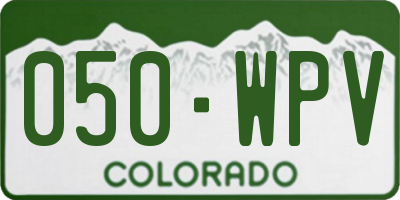 CO license plate 050WPV