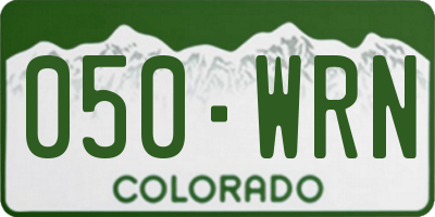 CO license plate 050WRN