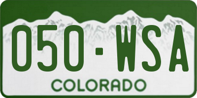 CO license plate 050WSA