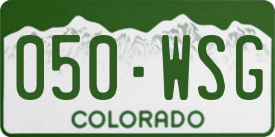 CO license plate 050WSG