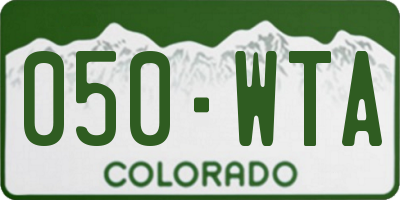 CO license plate 050WTA
