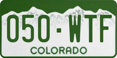 CO license plate 050WTF