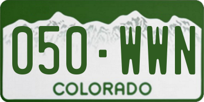 CO license plate 050WWN