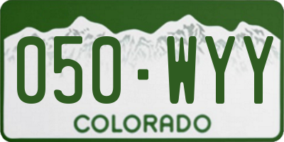 CO license plate 050WYY
