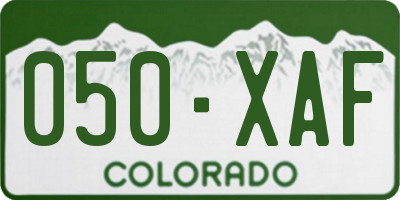 CO license plate 050XAF