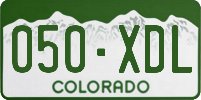 CO license plate 050XDL