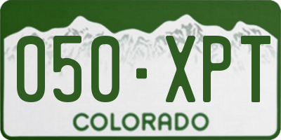 CO license plate 050XPT
