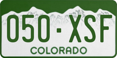 CO license plate 050XSF