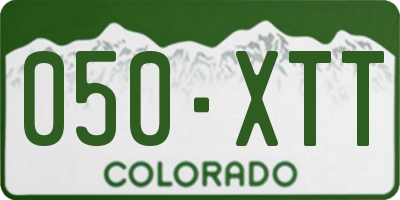 CO license plate 050XTT