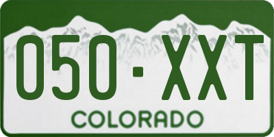 CO license plate 050XXT