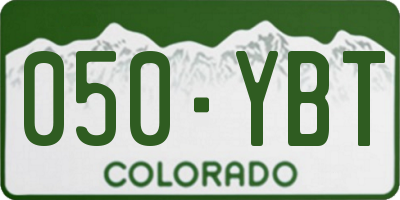 CO license plate 050YBT