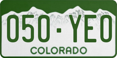 CO license plate 050YEO