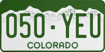 CO license plate 050YEU