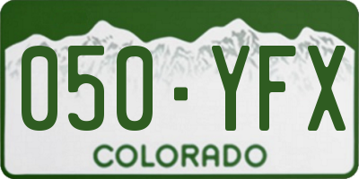CO license plate 050YFX