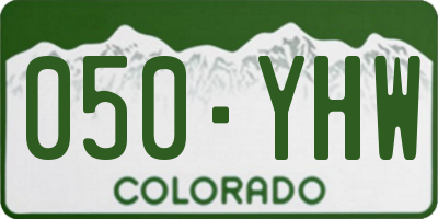 CO license plate 050YHW