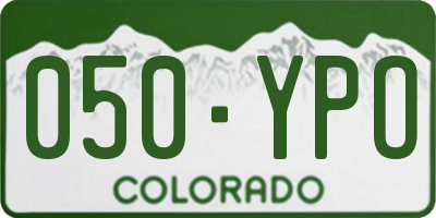 CO license plate 050YPO