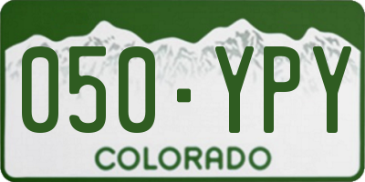 CO license plate 050YPY