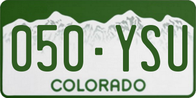 CO license plate 050YSU