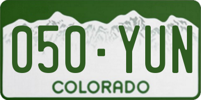 CO license plate 050YUN