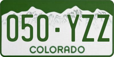 CO license plate 050YZZ