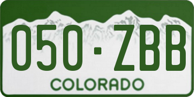 CO license plate 050ZBB