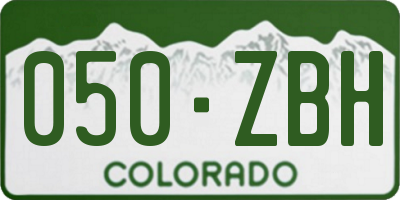 CO license plate 050ZBH