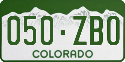 CO license plate 050ZBO