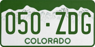 CO license plate 050ZDG