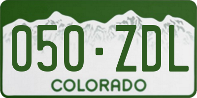 CO license plate 050ZDL