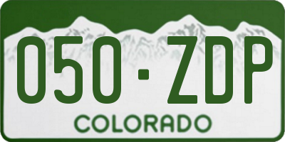 CO license plate 050ZDP