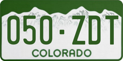 CO license plate 050ZDT