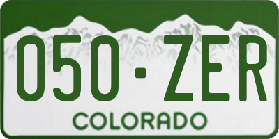 CO license plate 050ZER