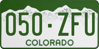 CO license plate 050ZFU