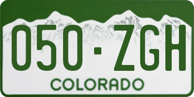 CO license plate 050ZGH