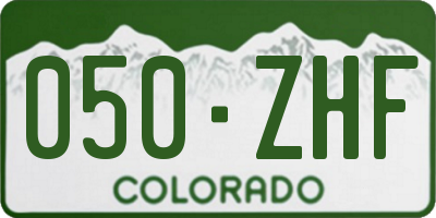 CO license plate 050ZHF