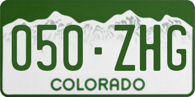CO license plate 050ZHG