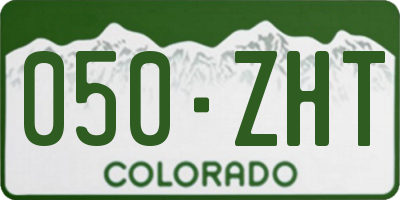 CO license plate 050ZHT
