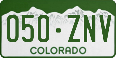 CO license plate 050ZNV