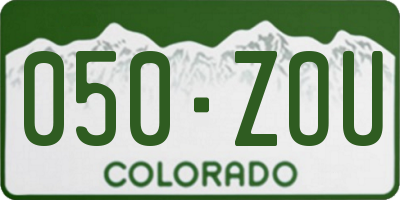 CO license plate 050ZOU