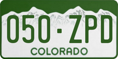 CO license plate 050ZPD