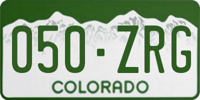 CO license plate 050ZRG