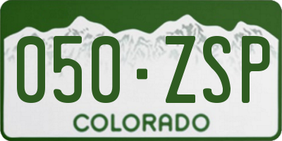 CO license plate 050ZSP