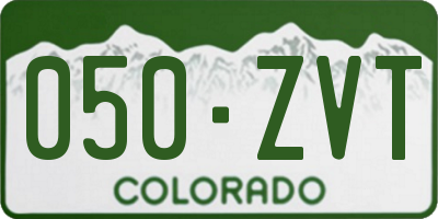 CO license plate 050ZVT