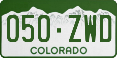 CO license plate 050ZWD