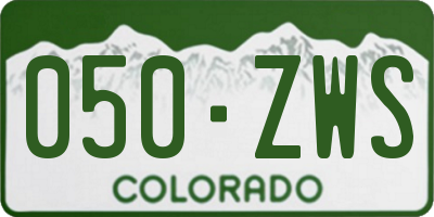 CO license plate 050ZWS